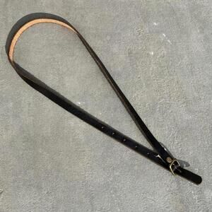 Y2K 2009 Black Oil Tanned Thin Leather Belt